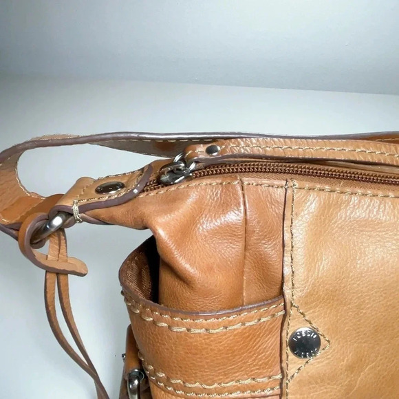 Fossil Leather Brown Key Chain Hobo Shoulder Bag - Picture 4 of 15